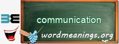 WordMeaning blackboard for communication